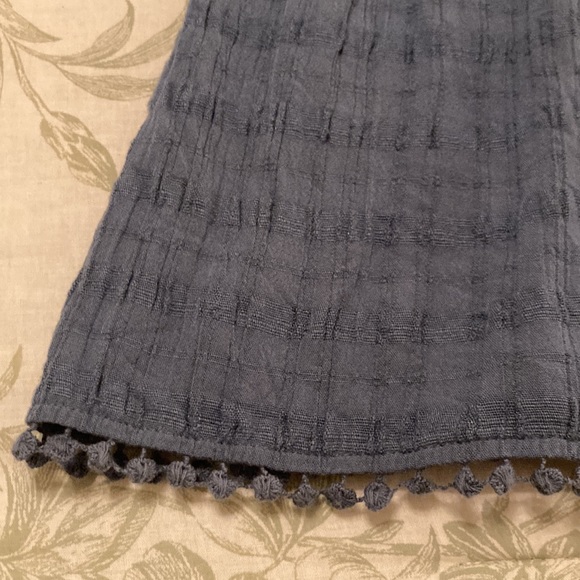 Dusty Blue Shirt with Embroidered and Crocheted Details - Picture 4 of 6